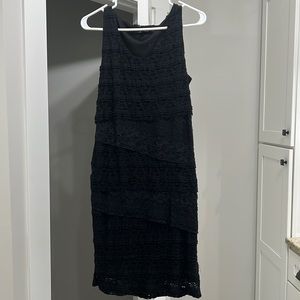 Black dress with lacy tiers